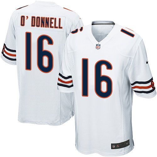 Men Chicago Bears 16 Pat ODonnell Nike White Game NFL Jersey